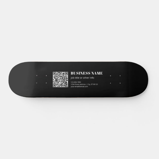 Custom QR code & Editable Retro-Modern Text Skateboard (Horz)