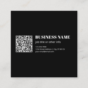 Custom QR code & Editable Retro-Modern Text Square Business Card