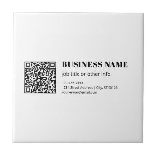 Custom QR code & Editable Retro-Modern Text Tile