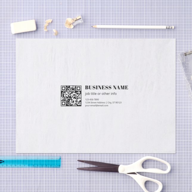 Custom QR code & Editable Retro-Modern Text Tissue Paper (Craft)