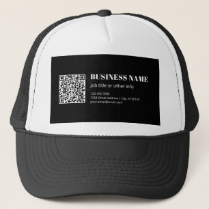 Custom QR code & Editable Retro-Modern Text Trucker Hat