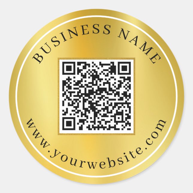 Custom QR Code Elegant Classic Round Sticker (Front)