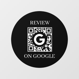 Custom QR Code Google Reviews Business Display Window Cling