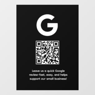 Custom QR Code   Google Reviews Business Display Window Cling