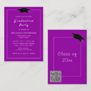 Custom QR Code Graduation Invitation Your Colours