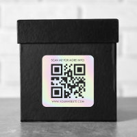 Custom QR Code & Holographic Pastel Business Promo