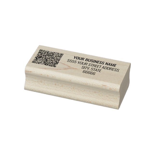 Custom QR Code Info Address Name Your Rubber Stamp (Stamp)