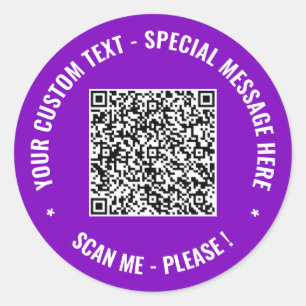 Custom QR Code Info and Text Sticker - Your Colour