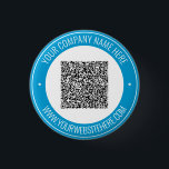 Custom QR Code Info Custom Text and Colours Button<br><div class="desc">Custom Colours and Font - Your QR Code and Custom Text Professional Personalized Business Name Website Promotional Company Supplies / Gift - Add Your QR Code - Image or Logo / Name - Company / Website or E-mail or Phone - Contact Information / Address - Resize and Move or Remove...</div>