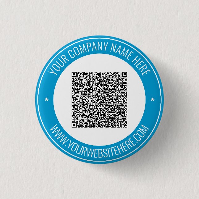 Custom QR Code Info Custom Text and Colours Button (Front)