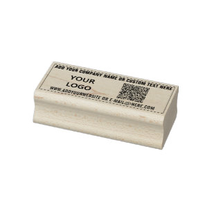Custom QR Code Info Logo Name Website Rubber Stamp