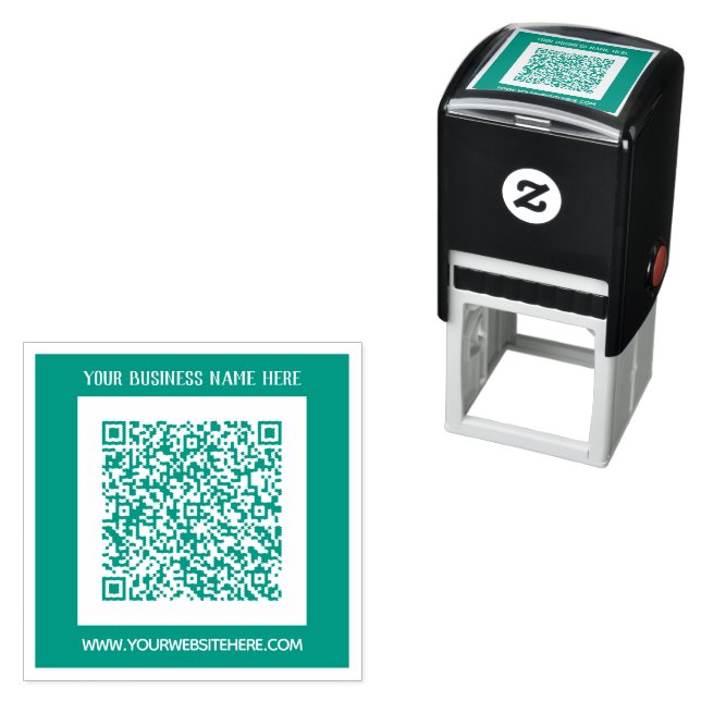 Custom QR Code Info Name Website Self-inking Stamp (In Situ)