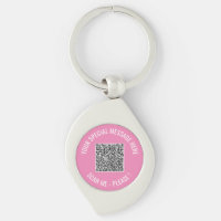 Custom QR Code Keychain and Text Choose Your Colou