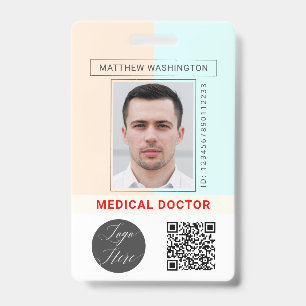 Custom QR Code Logo Employee Name Photo Hospital Badge