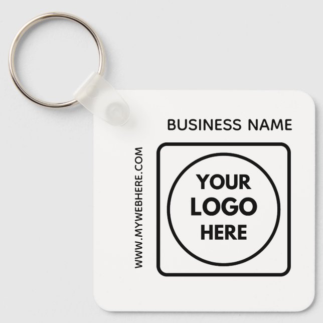 Custom QR Code Logo Text Corporate Swag Keychains (Front)