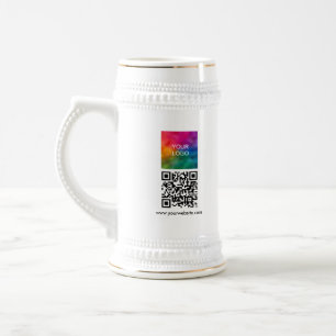 Custom QR Code Modern Elegant Upload Logo Beer Stein
