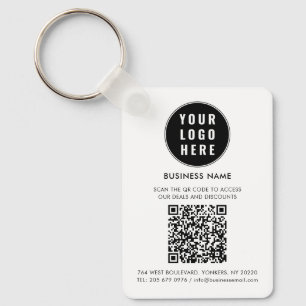 Custom QR Code Modern Logo Minimalist Keychain