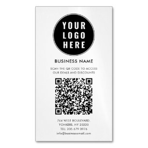 Custom QR Code Modern Logo Minimalist Magnetic Business Card