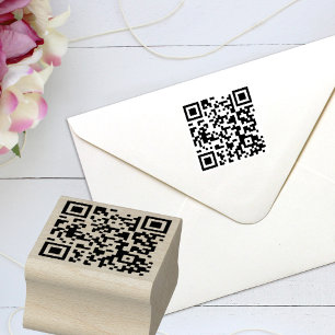 Custom QR Code Modern Minimalist Business Rubber Stamp
