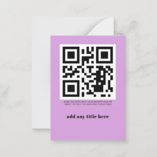 Custom QR Code Modern Trendy Note Card