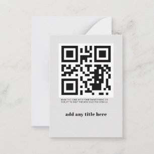Custom QR Code Modern Trendy Note Card