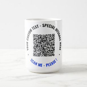 Custom QR Code Mug Gift Your Text Font and Colours