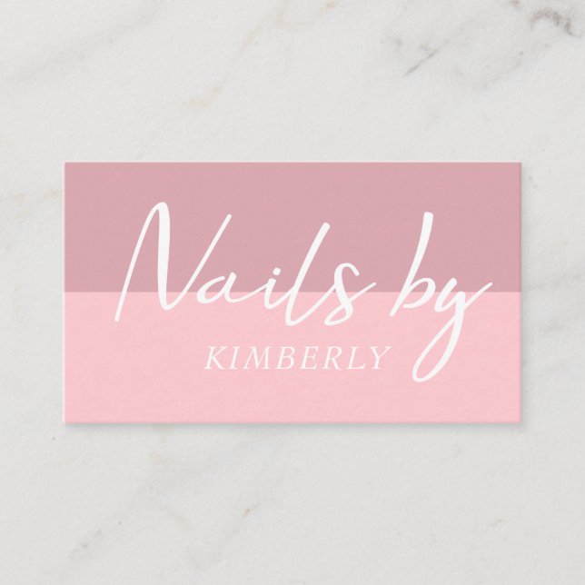 Custom QR Code Nails Art Pink Purple Minimalist Business Card (Front)