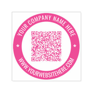 Custom QR Code Name Info Round Self-inking Stamp