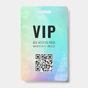 Custom QR Code Pastel Rainbow VIP All Access Badge