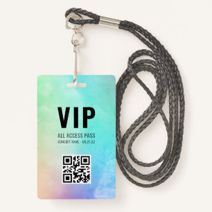 Custom QR Code Pastel Rainbow VIP All Access Badge