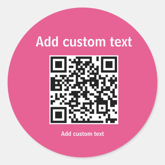 custom QR code personalize website Classic Round S Sticker (Front)