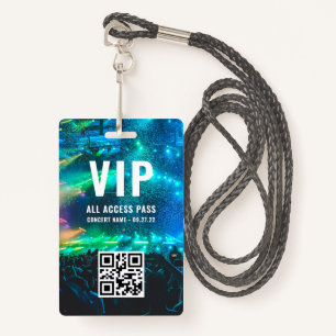 Custom QR Code Photo White VIP All Access Badge