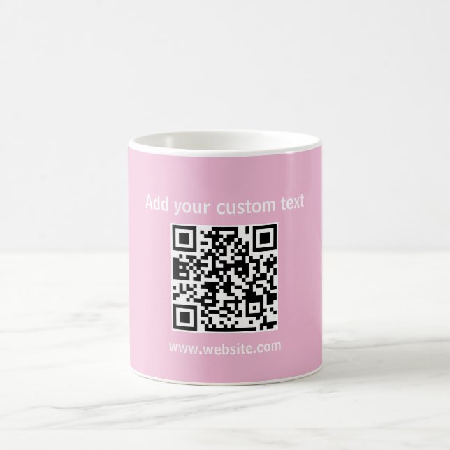 Custom Qr code pink minimalist coffee tea Mug (Center)