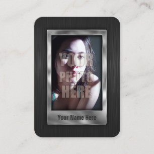 Custom QR Code Profile Photo Metal Business Card