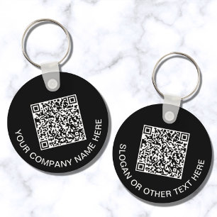 Custom QR Code Promotional Black Keychain