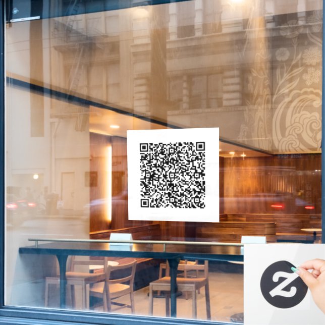 Custom QR Code Promotional Business Window Cling (Cafe Window)
