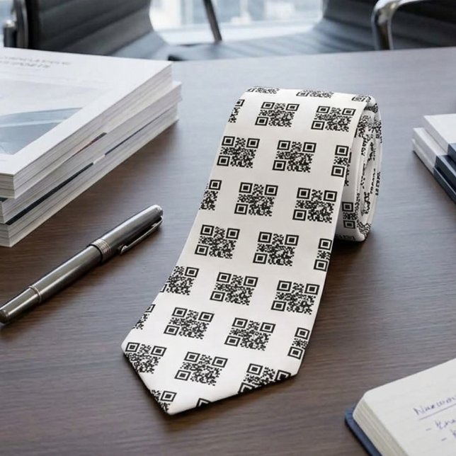 Custom  Qr Code Promotional Pattern  Tie (Creator Uploaded)