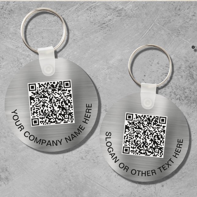 Custom QR Code Promotional Silver Keychain (Creator Uploaded)