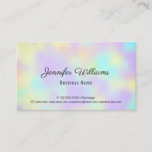Custom QR Code Rainbow Pastel Colour Modern Simple Business Card