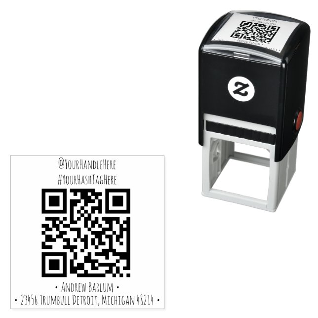 Custom QR Code Rubber Stamp (In Situ)
