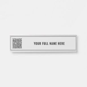 Custom QR Code Scan Info and Name Door Sign