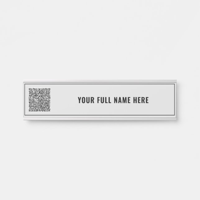 Custom QR Code Scan Info and Name Door Sign (Front)