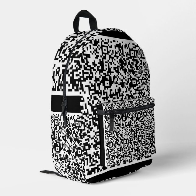 Custom QR Code Scan Info Backpack - Choose Colour (Back Corner Left)