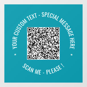Custom QR Code Scan Info Custom Text Window Cling