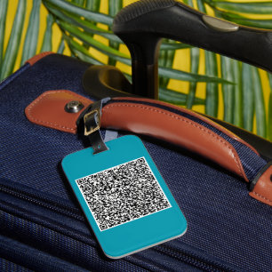 Custom QR Code Scan Info Modern Colours Luggage Ta Tag