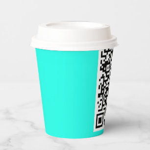 Custom QR Code Scan Info Paper Cups Choose Colour