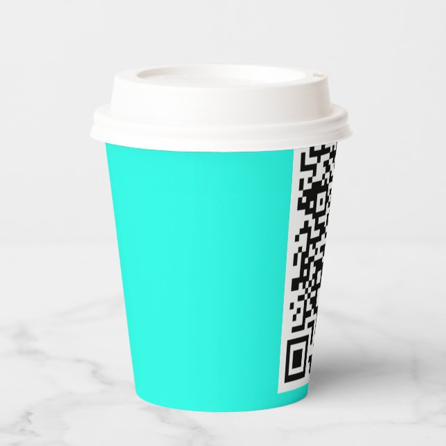 Custom QR Code Scan Info Paper Cups Choose Colour (Front)
