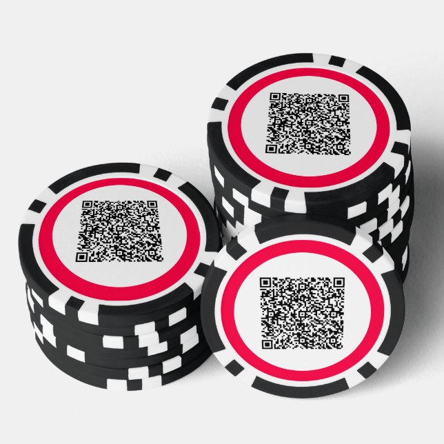 Custom QR Code Scan Info Personalized Poker Chips (Stack)