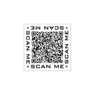 Custom QR Code Scan Info Personalized Rubber Stamp