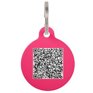 Custom QR Code Scan Info Pet ID Tag Choose Colours